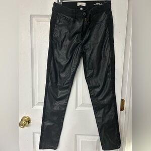 Women's Black Leather Jeans